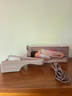 Vidal Sassoon Vintage Hair Crimping Iron VS-142 1987 NEW Dusty Rose Pink 80s